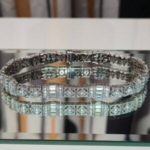 Judith Ripka Estate Bracelet Rhodium over Sterling Silver Cubic Zirconia NEW